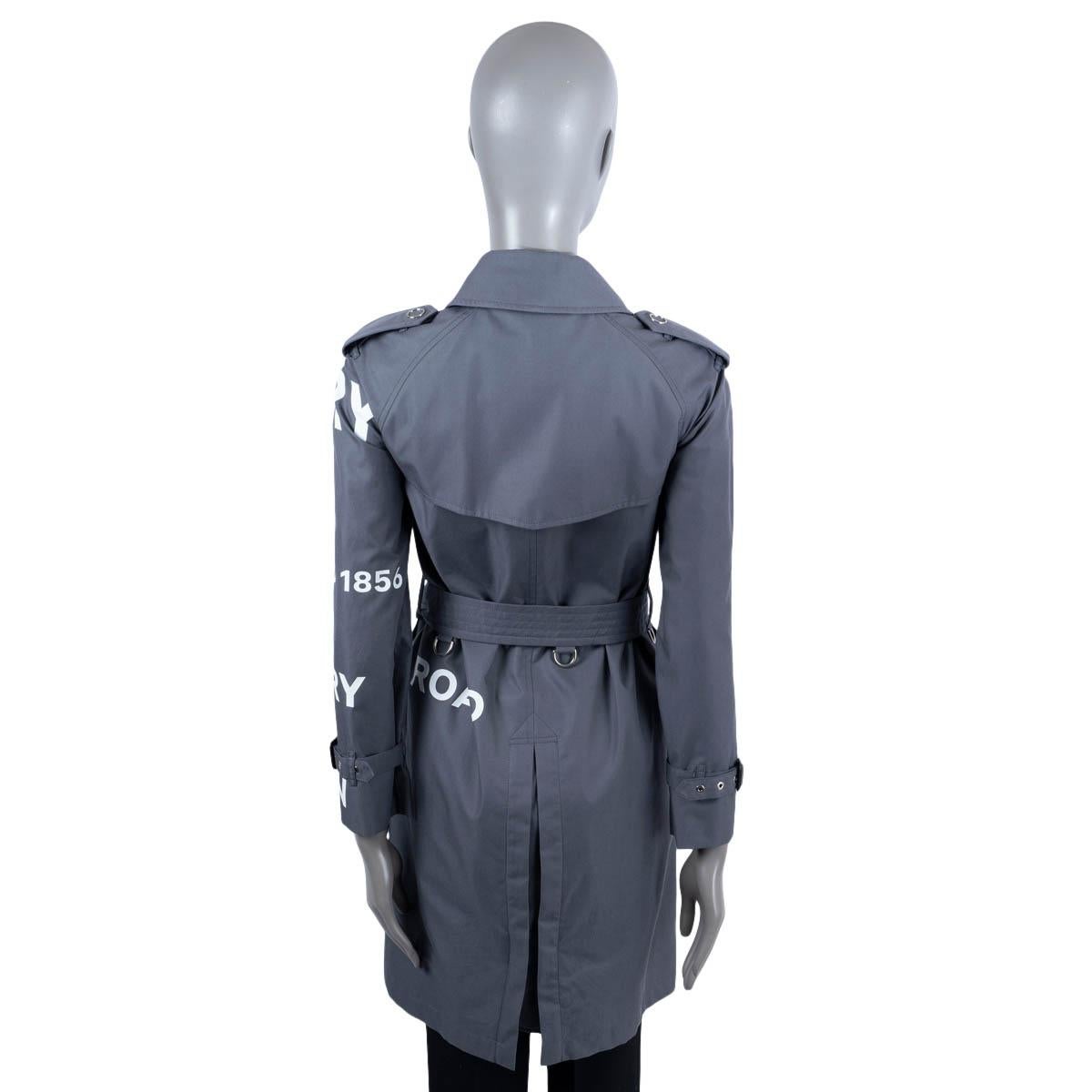 BURBERRY grey cotton WHARFBRIDGE HORSEFERRY Trench Coat Jacket 2 XXS For Sale 1