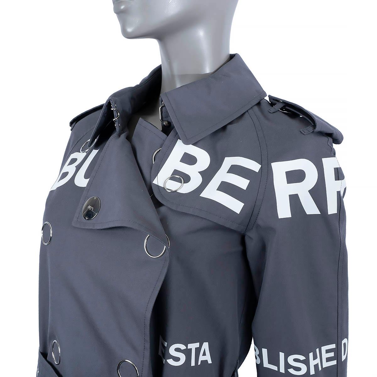 BURBERRY grey cotton WHARFBRIDGE HORSEFERRY Trench Coat Jacket 2 XXS For Sale 2