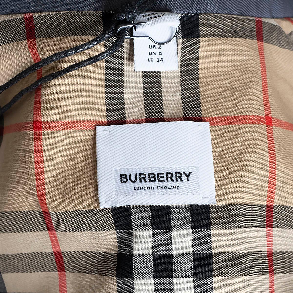 BURBERRY grey cotton WHARFBRIDGE HORSEFERRY Trench Coat Jacket 2 XXS For Sale 3