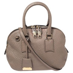 Used Burberry Grey Grain Leather Orchard Satchel