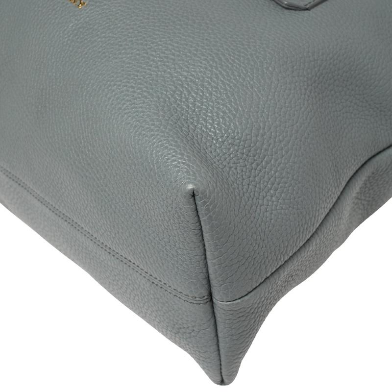 Burberry Grey Grained Leather Baynard Tote 4