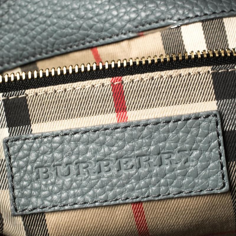 Women's Burberry Grey Grained Leather Baynard Tote