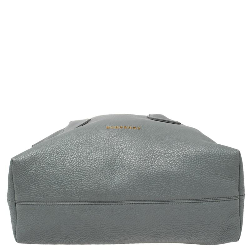 Burberry Grey Grained Leather Baynard Tote 1