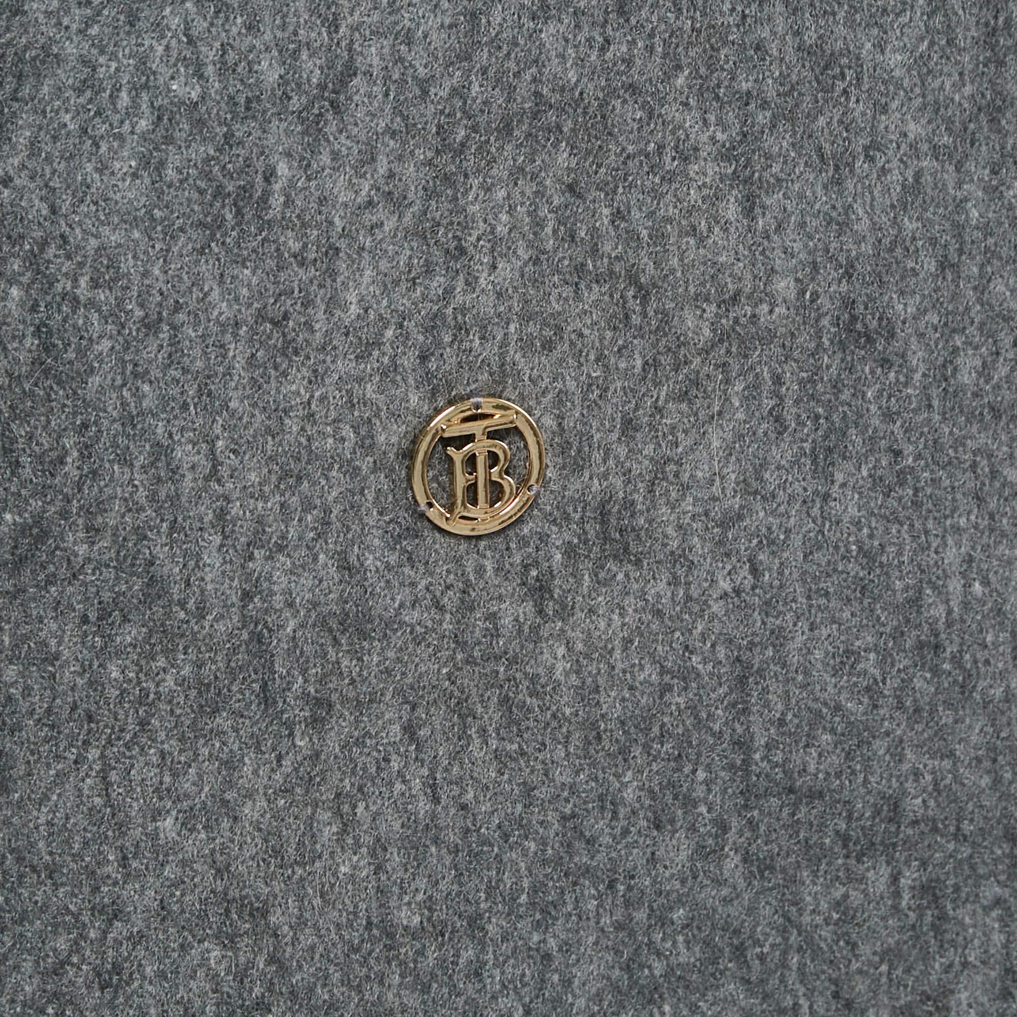 De las mujeres Bufanda Burberry Gris Cachemira Pesada Reversible en venta