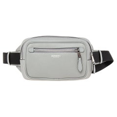 Used Burberry Grey Leather and Nylon West Belt Bag