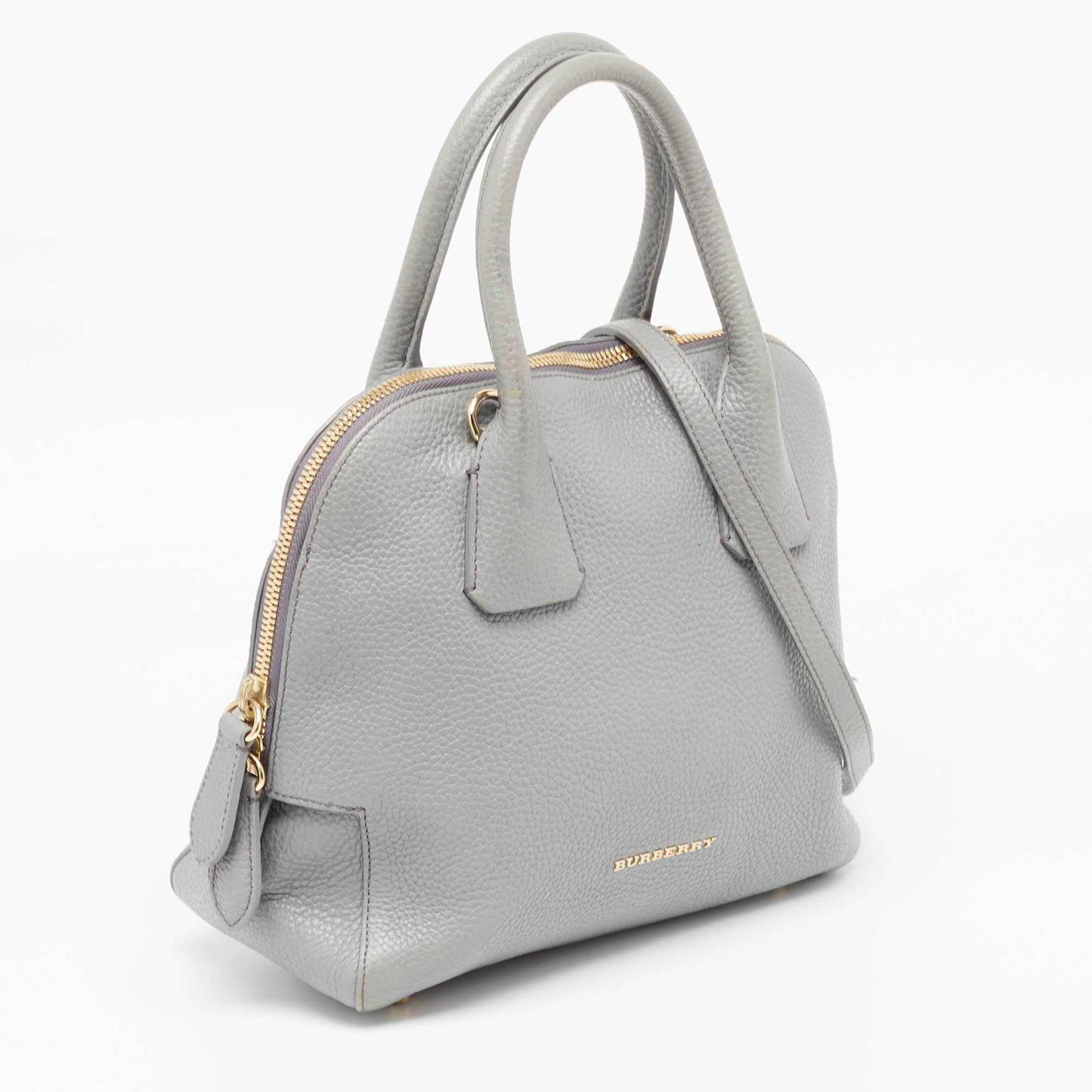 Grigio Burberry, cartella in pelle grigia Greenwood