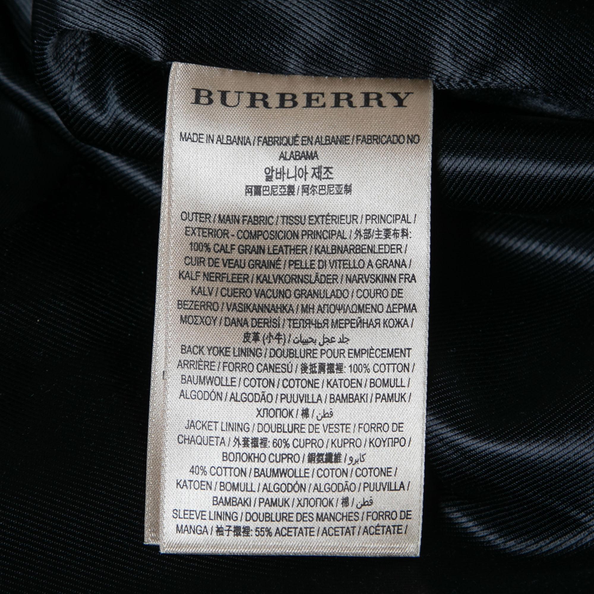 burberry leather coat grey