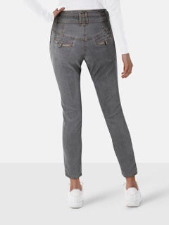 Burberry Grey Lightweight Denim Belted Jeans Size XXS