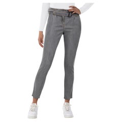 Burberry Grey Lightweight Denim Belted Jeans Size XXS