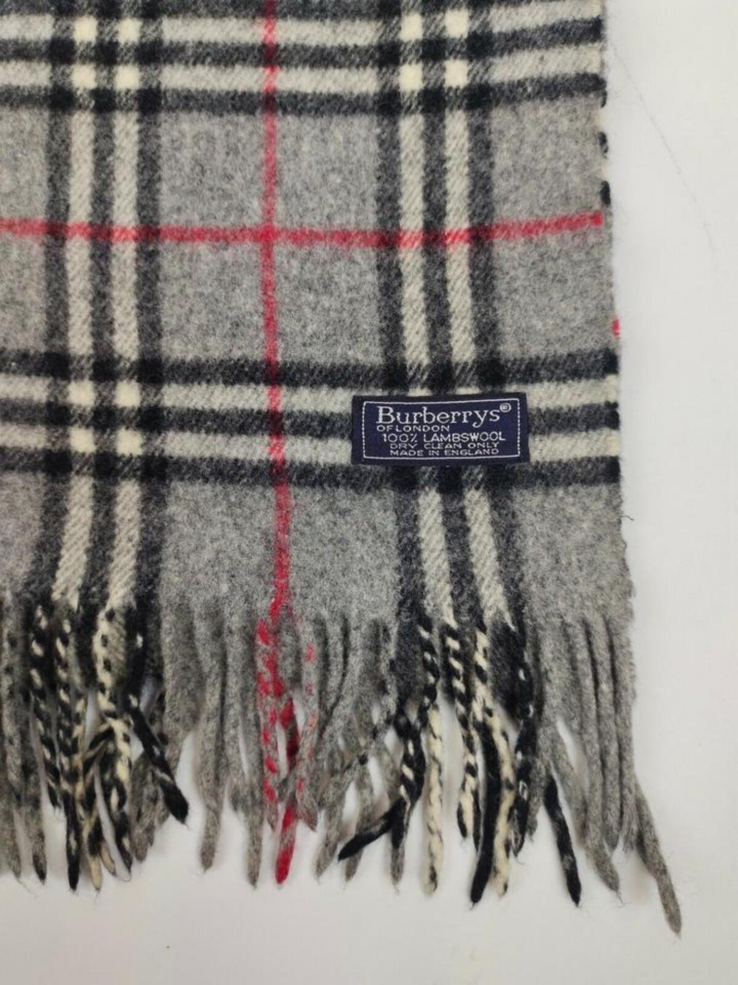 Burberry Grey Nova Check Lambs Wool Classic Scarf 863533 2