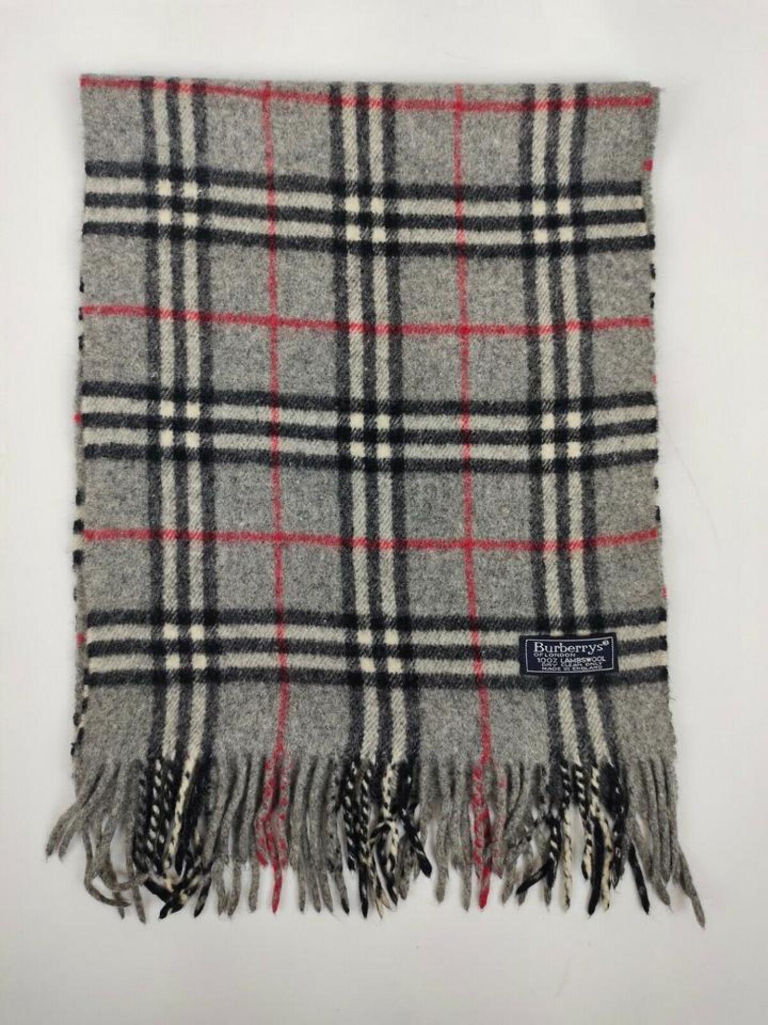 Burberry Grey Nova Check Lambs Wool Classic Scarf 863533 3