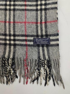 Burberry Grey Nova Check Lambs Wool Classic Scarf 863533
