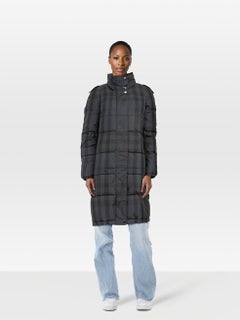 Burberry - Manteau long à carreaux Nova gris, taille M