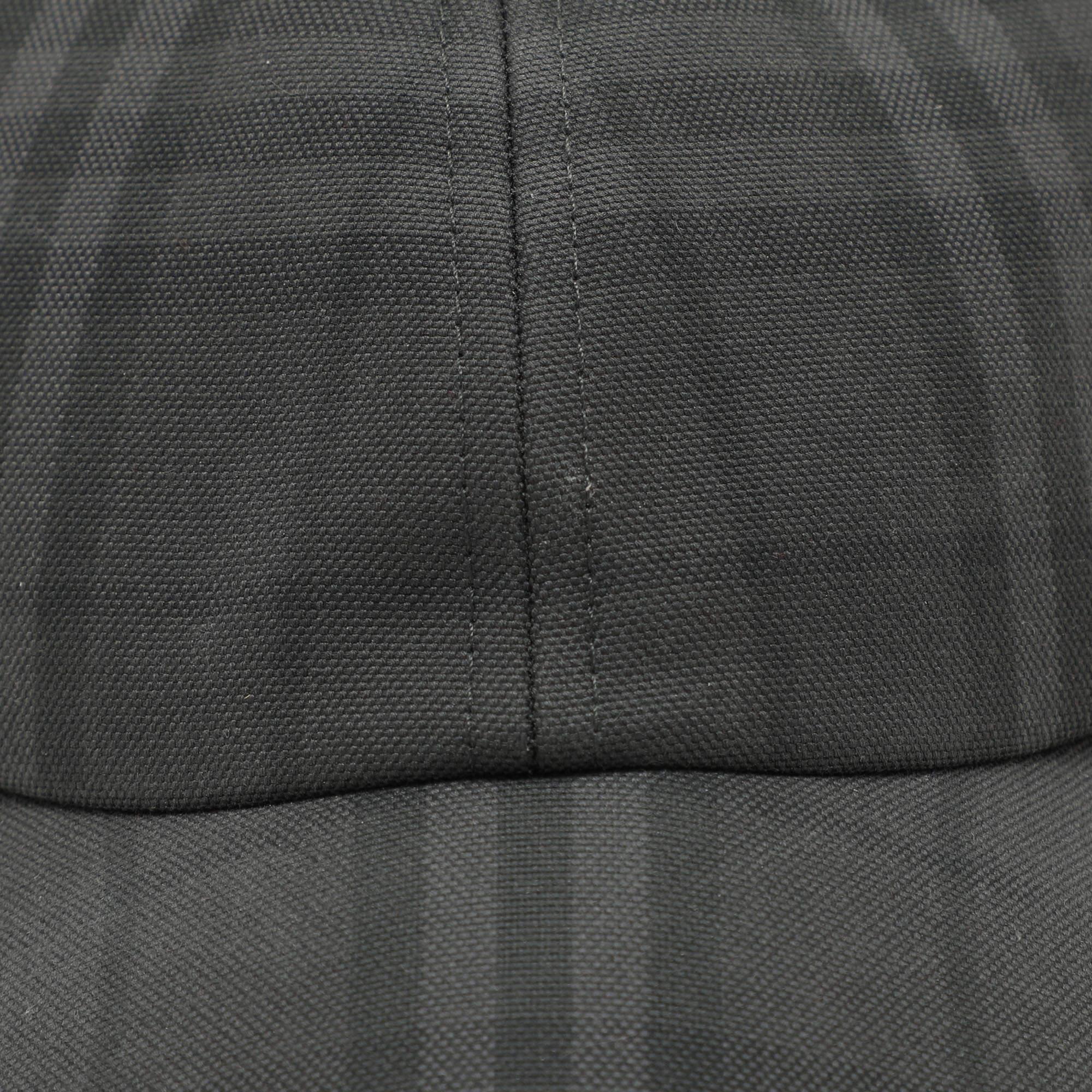 Burberry Grey Smoked Check Canvas Baseball Cap In Excellent Condition In Dubai, Al Qouz 2