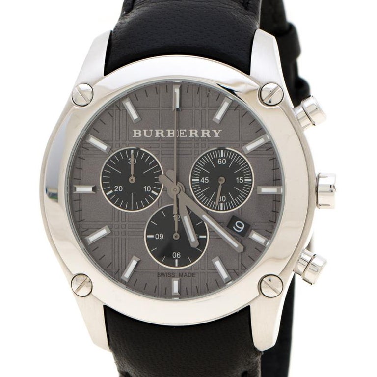 Burberry Grey Stainless Steel BU1588 Chronograph Men's Wristwatch 41 mm ...