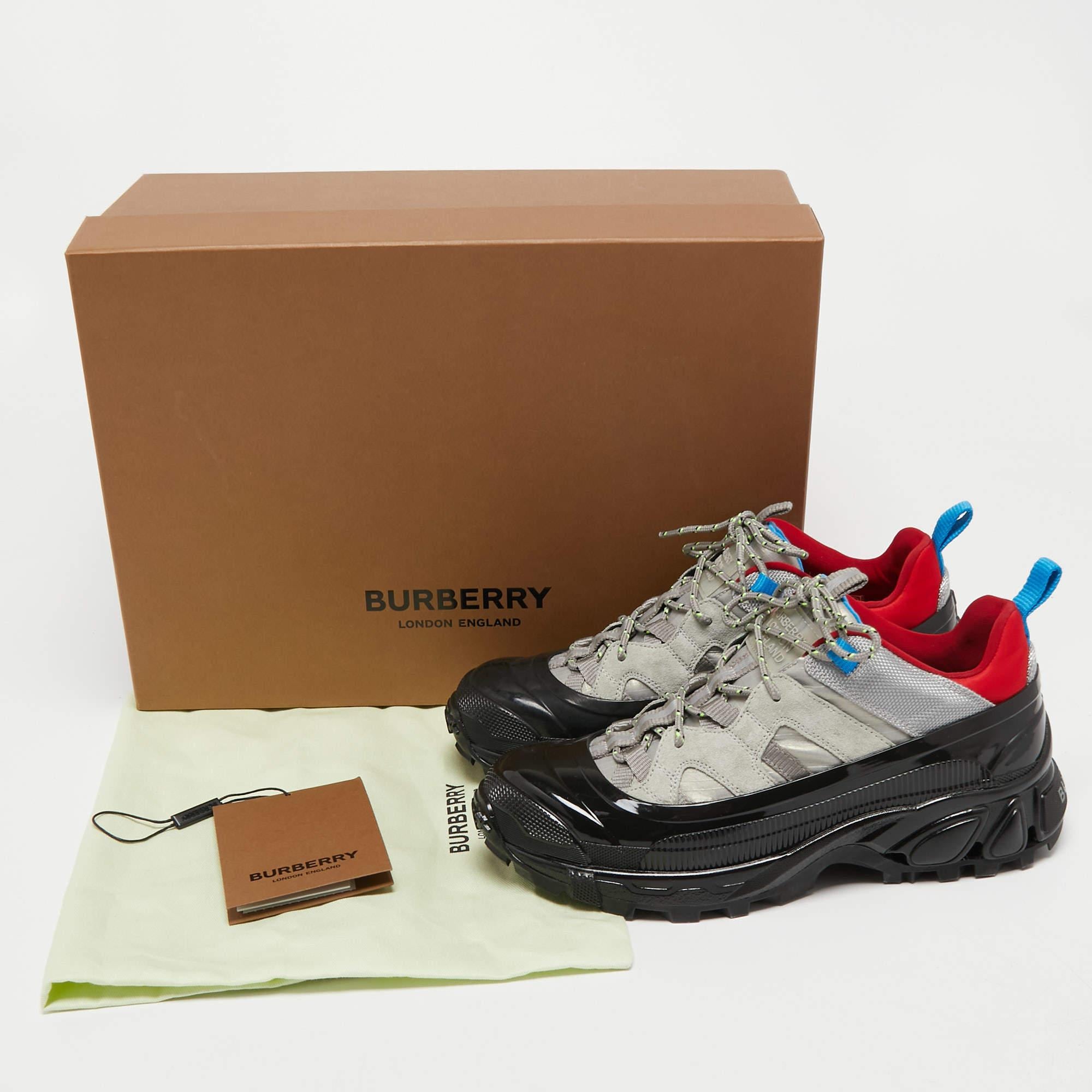 Burberry Grey Suede and Nylon Arthur Sneakers Size 38 2