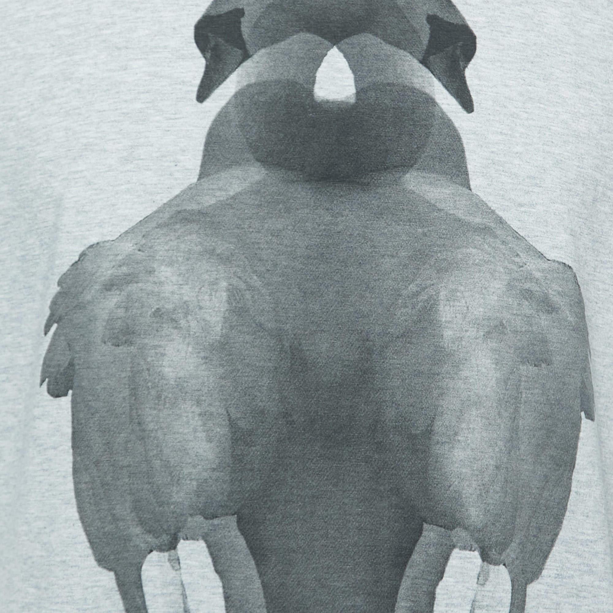 Men's Burberry Grey Swan Printed Cotton T-Shirt S