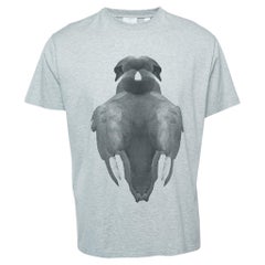 Burberry Grey Swan Printed Cotton T-Shirt S
