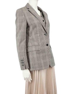 Burberry Grey Wool Check Tailored Blazer Jacket Size S