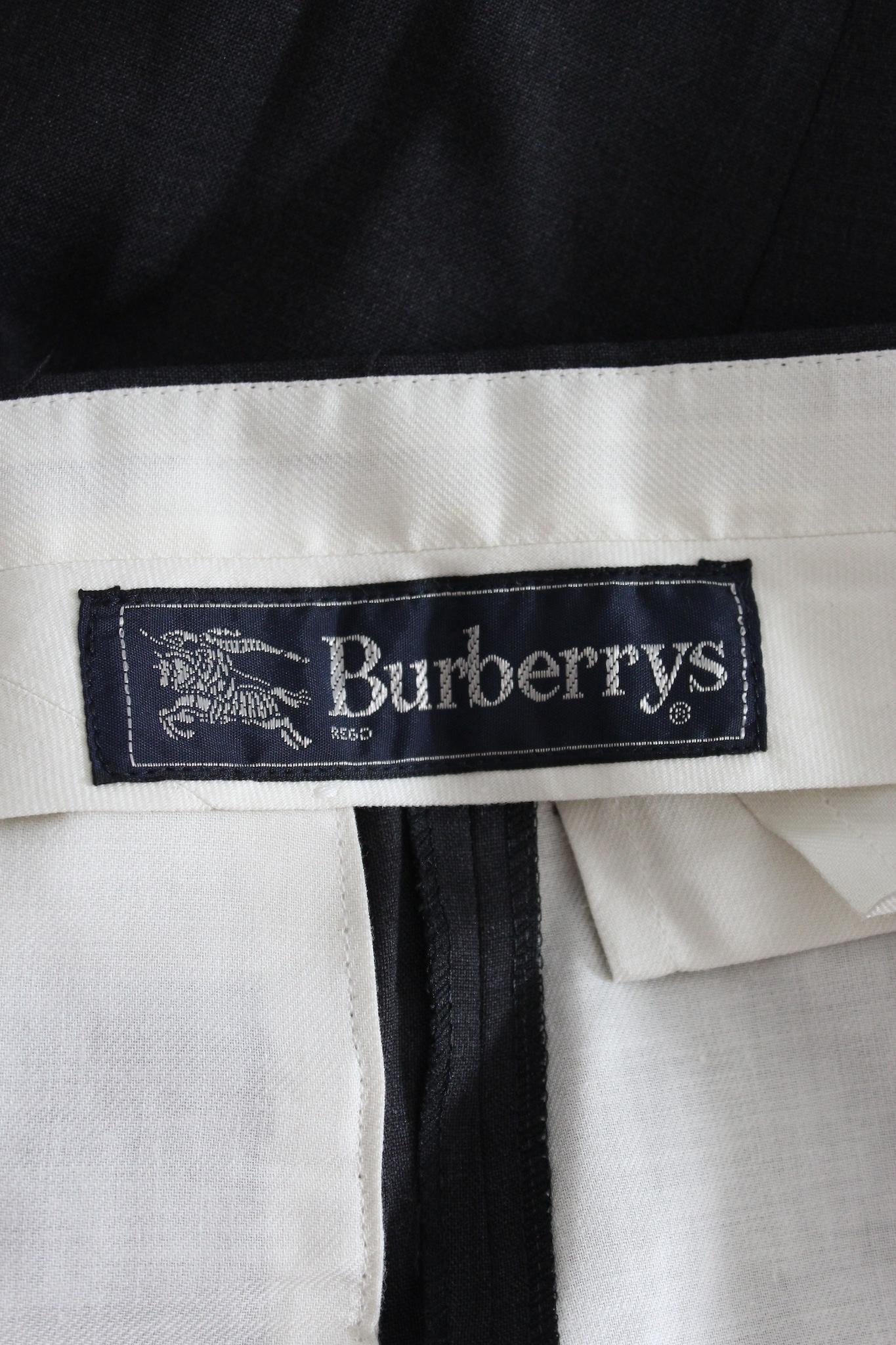 Men's Burberry Grey Wool Classic Trousers Oversize 1990S For Sale