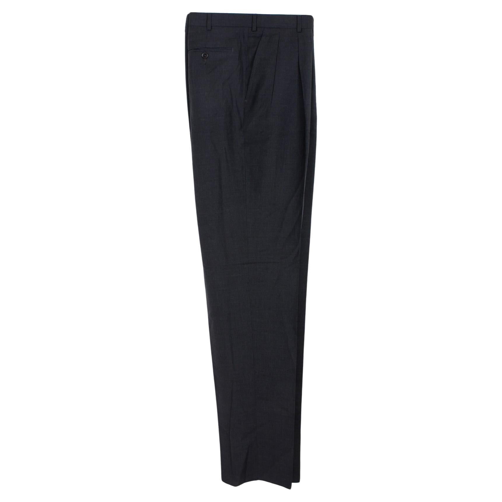 Burberry Grey Wool Classic Trousers Oversize 1990S For Sale