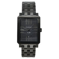 Used Burberry Gunmetal PVD Coated Stainless Steel BU1902 Men's Wristwatch 31 mm