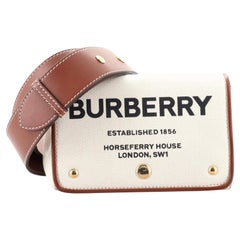 Burberry Hackberry Shoulder Bag Canvas with Leather Small