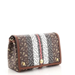 Burberry Hackberry Shoulder Bag Monogram E-Canvas Small