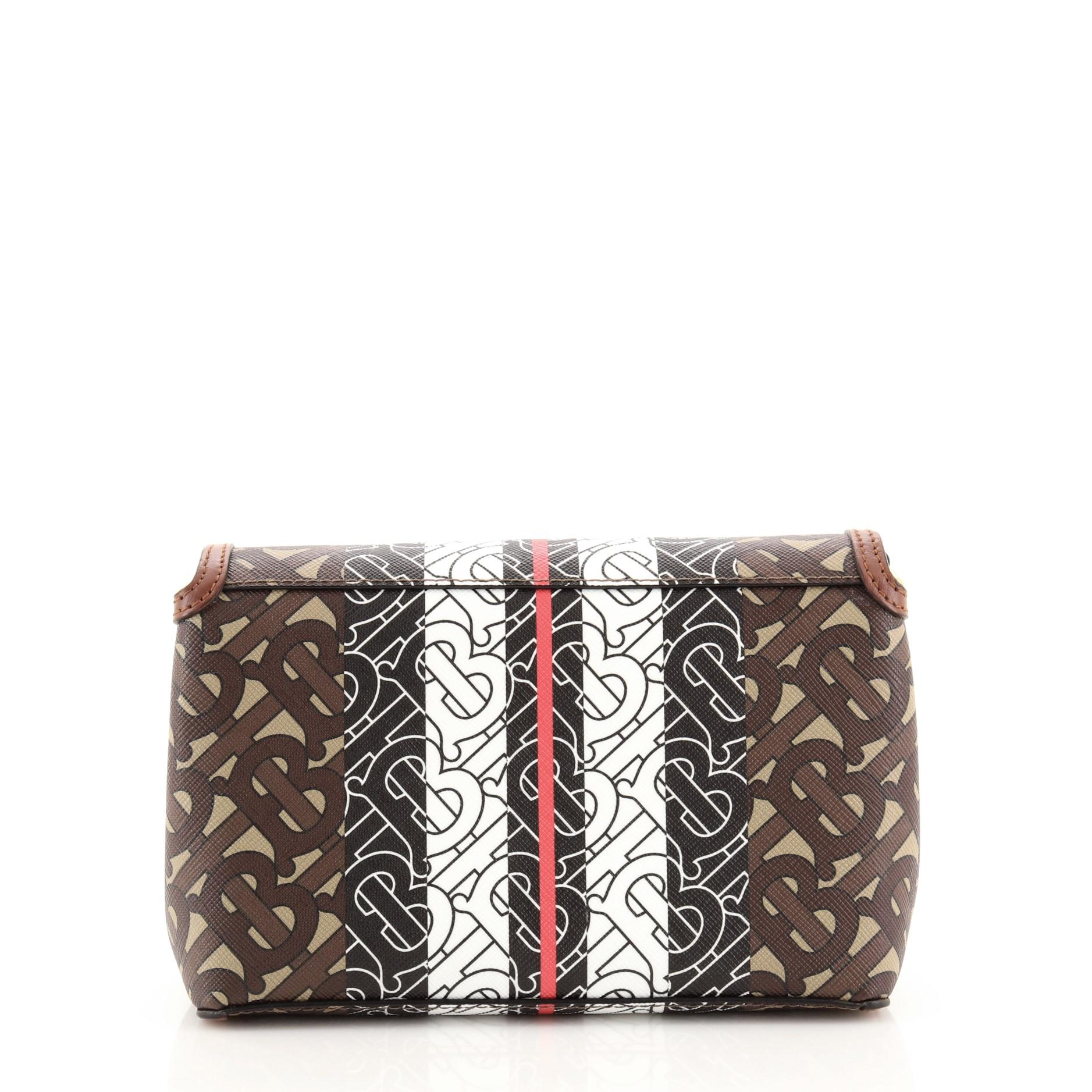 burberry brown e-canvas hackberry monogram shoulder bag