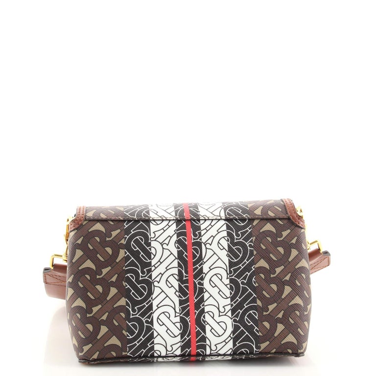 Burberry Hackberry Shoulder Bag Monogram ECanvas Small For Sale at 1stDibs