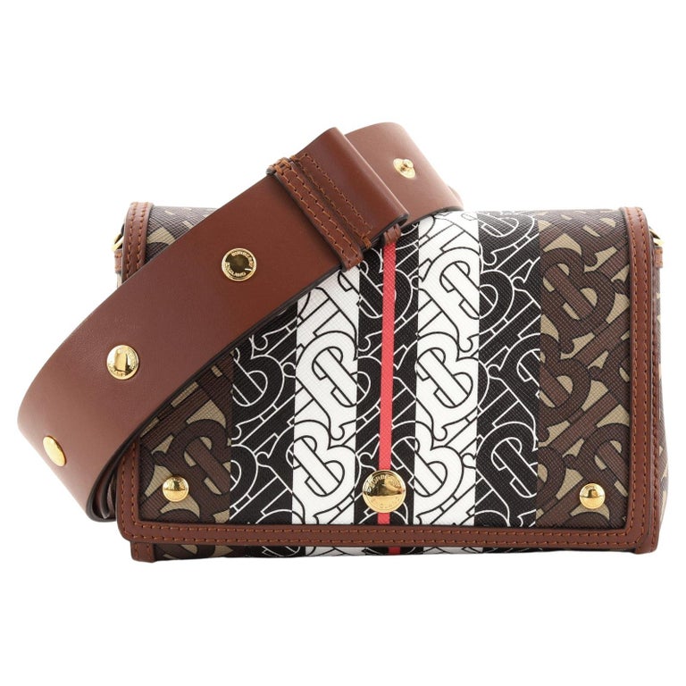 Burberry Hackberry Shoulder Bag Monogram ECanvas Small at 1stDibs