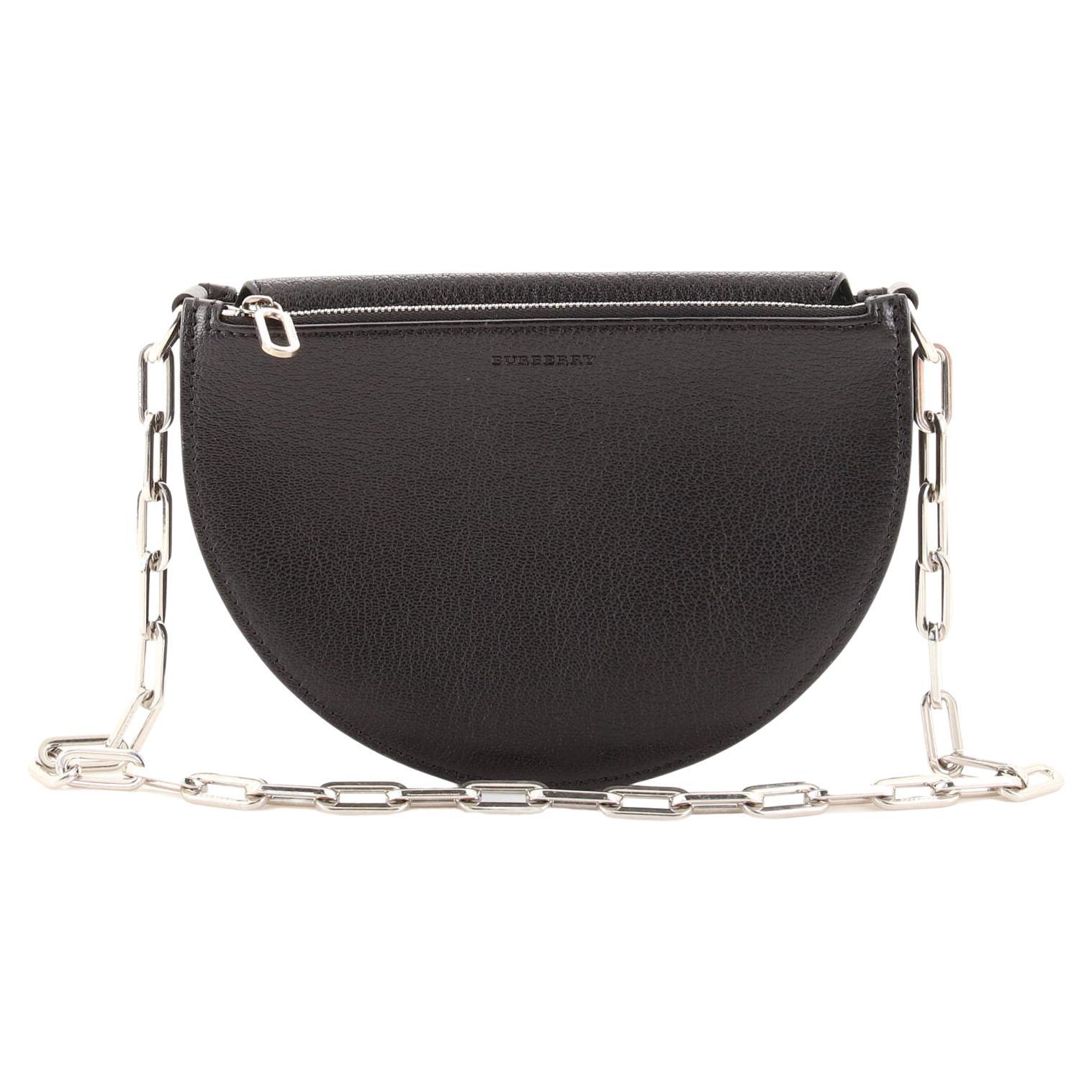 Burberry Half Moon Chain Bag Leather Small