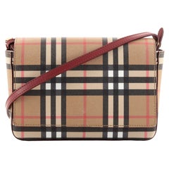 Burberry Hampshire Shoulder Bag Vintage Check Coated Canvas Small