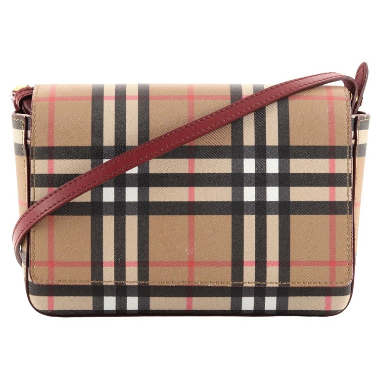 Burberry Hampshire Shoulder Bag Vintage Check Coated Canvas Small at 1stDibs