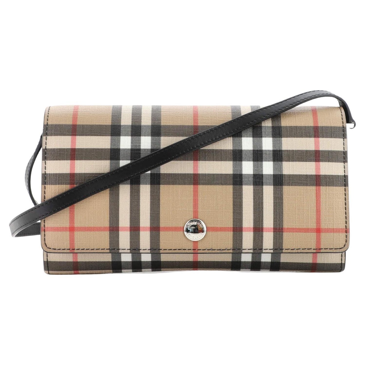 Burberry Hannah Wallet on Strap Vintage Check Canvas For Sale at 1stDibs