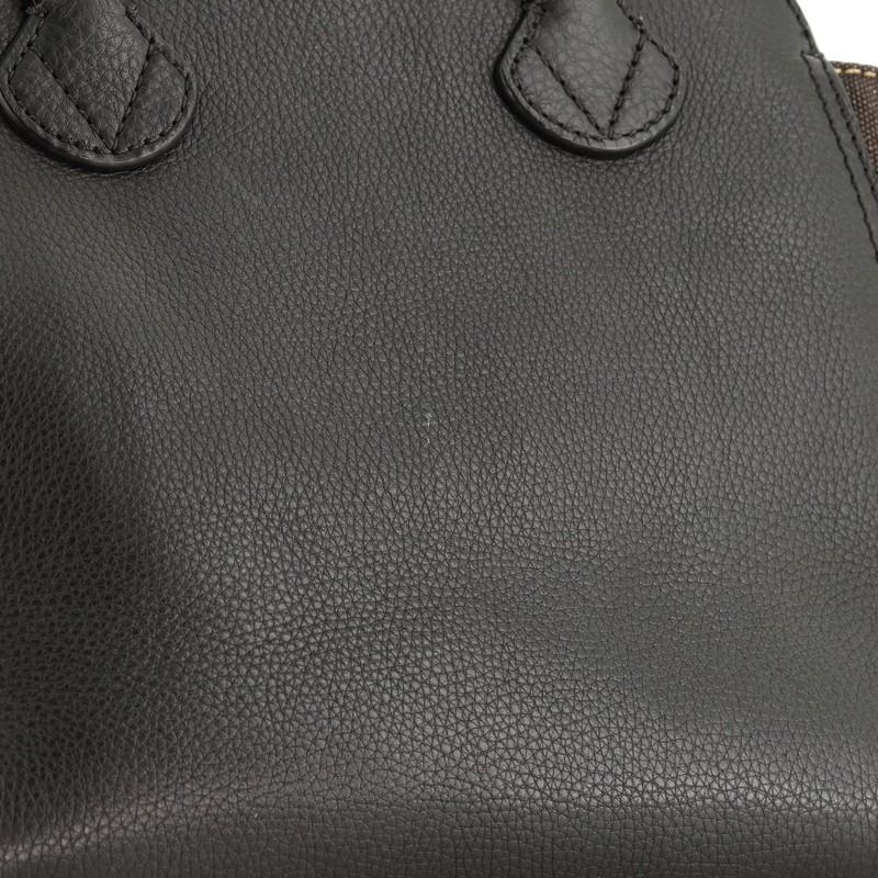 Burberry Harcourt Convertible Satchel Leather and Mega Check Canvas Medium 4