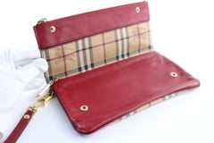 Burberry Haymarket Adeline Fold-over Wristlet 18bur0501 Coated Canvas Clutch