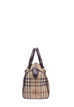 Burberry Haymarket Check Canvas & Leather Small Boston Bag