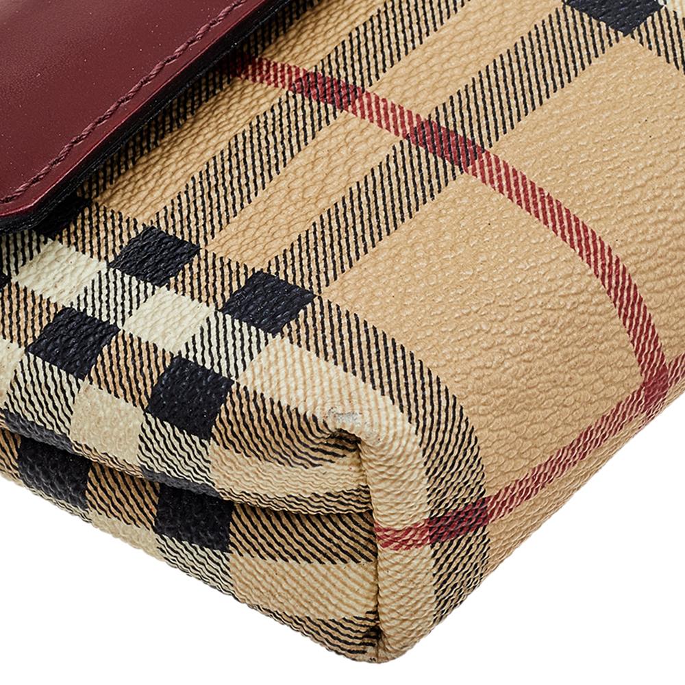 Women's Burberry Haymarket Check Coated Canvas And Leather Small Shoulder Bag