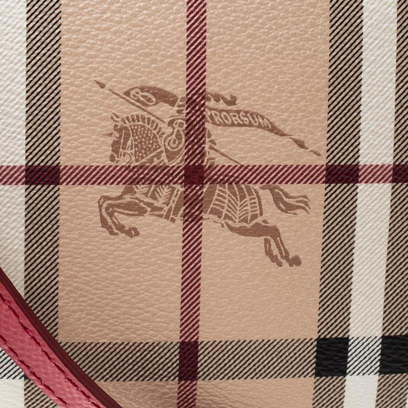 Burberry  Haymarket Check Coated Canvas and Patent Leather Crossbody Bag For Sale 3