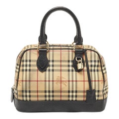 Burberry Haymarket Check Coated Canvas Medium Bowling Bag