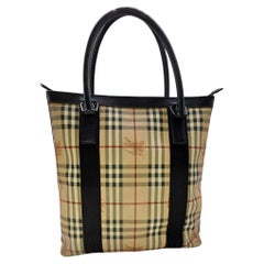 Used Burberry Haymarket Check Coated Canvas Tote