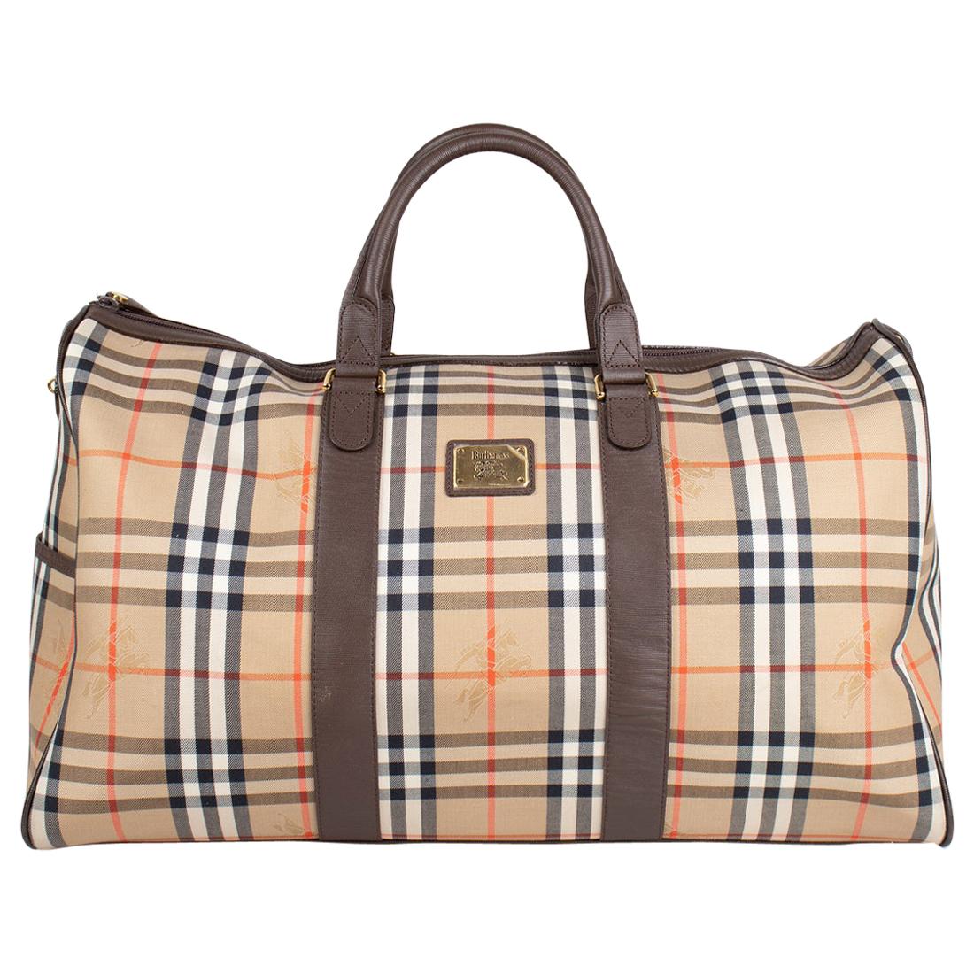 Burberry Check Duffle Bag at 1stDibs | duffle bag, weekender bag, burberry duffle bags
