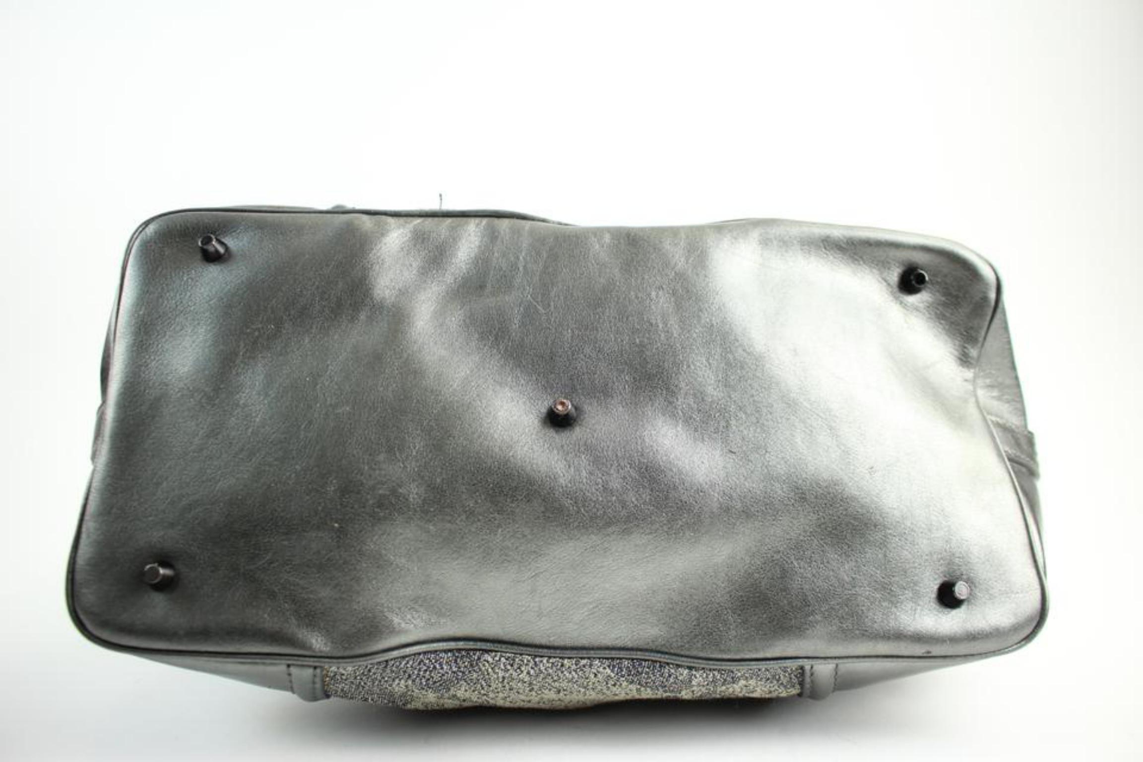 Burberry Haymarket Glitter Smoke Silver 2way 33bura12317 Grey Nova Check Canvas For Sale 3