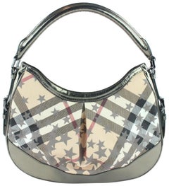 Burberry Haymarket Nova Check Stars Hernville 9burz1107 Coated Canvas Hobo 