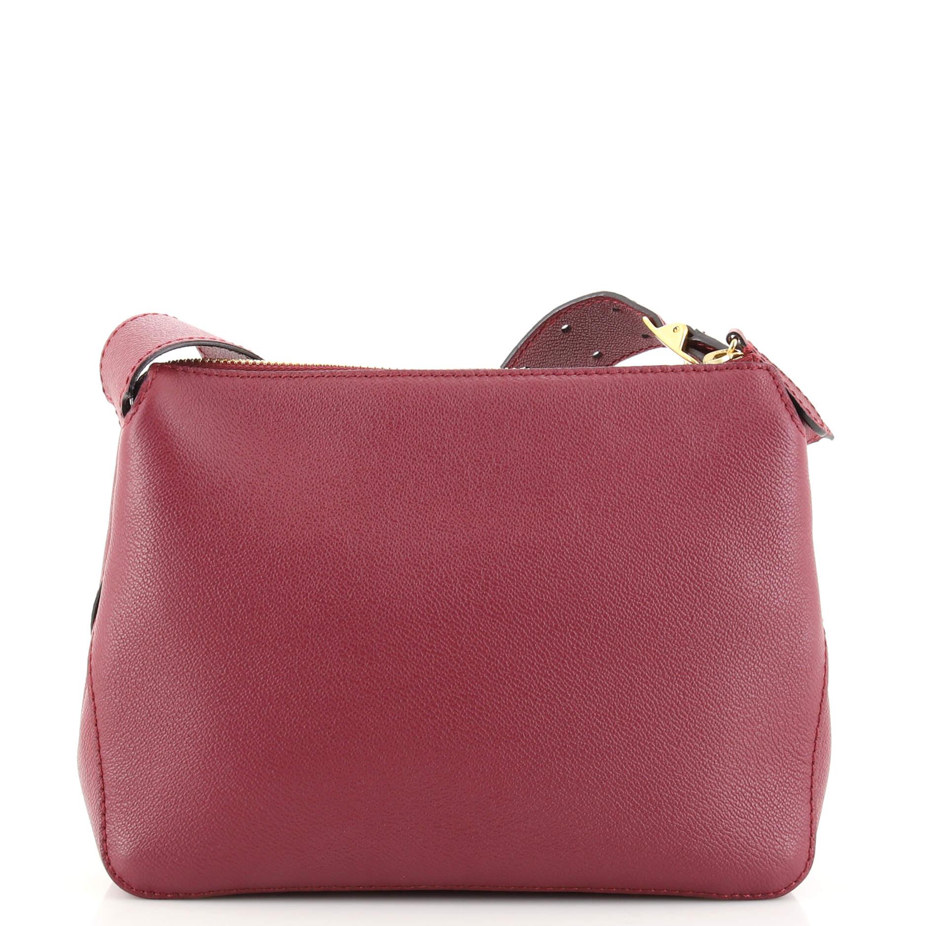 Burberry Helmsley Crossbody Bag Leather with House Check Canvas Small