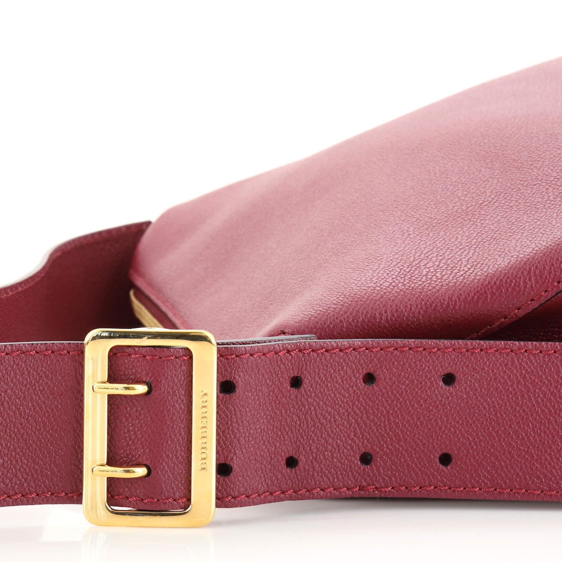 Burberry Helmsley Crossbody Bag Leather with House Check Canvas Small