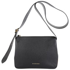 Burberry Helmsley Crossbody Bag Leather with House Check Canvas Small