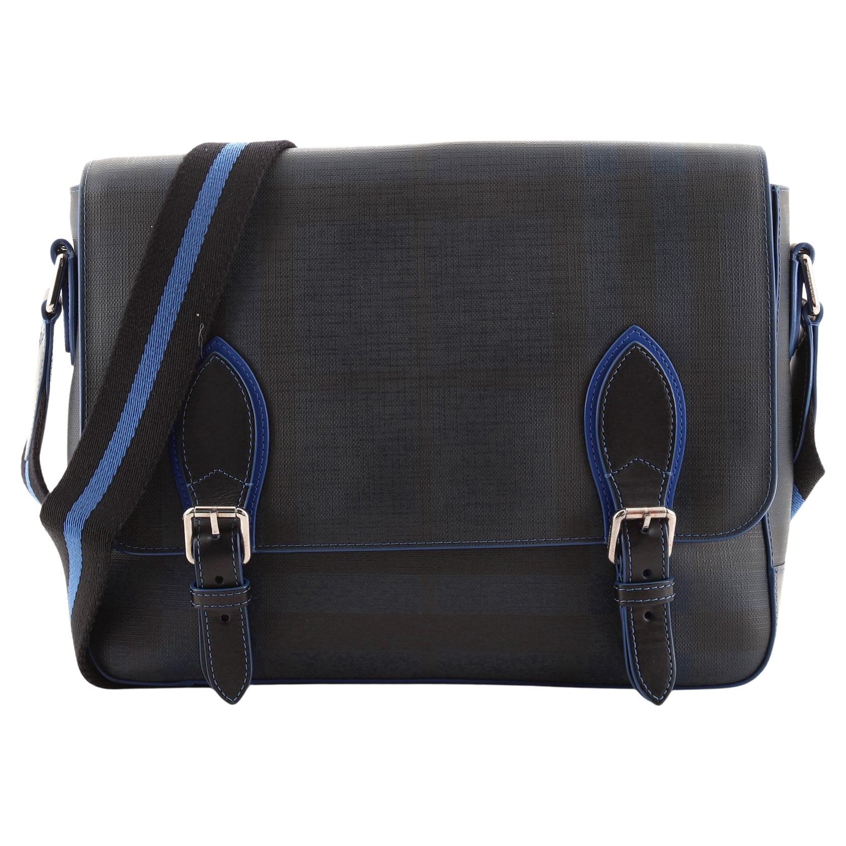 Burberry Greenford Graffiti Crossbody Bag Smoked Check Coated Canvas at