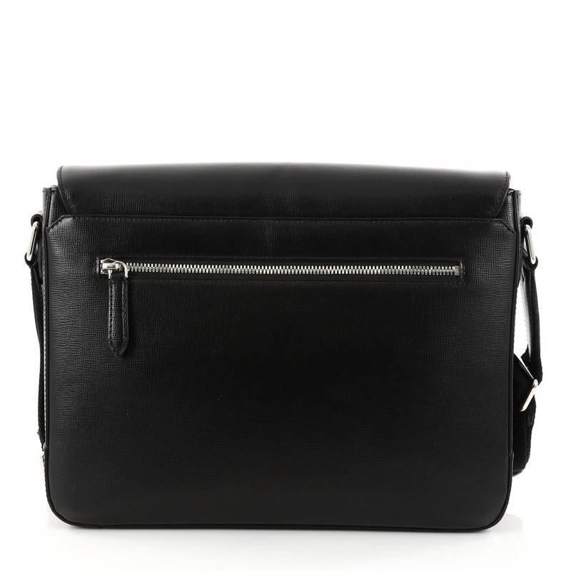 Black Burberry Hendley Messenger Bag Leather Medium